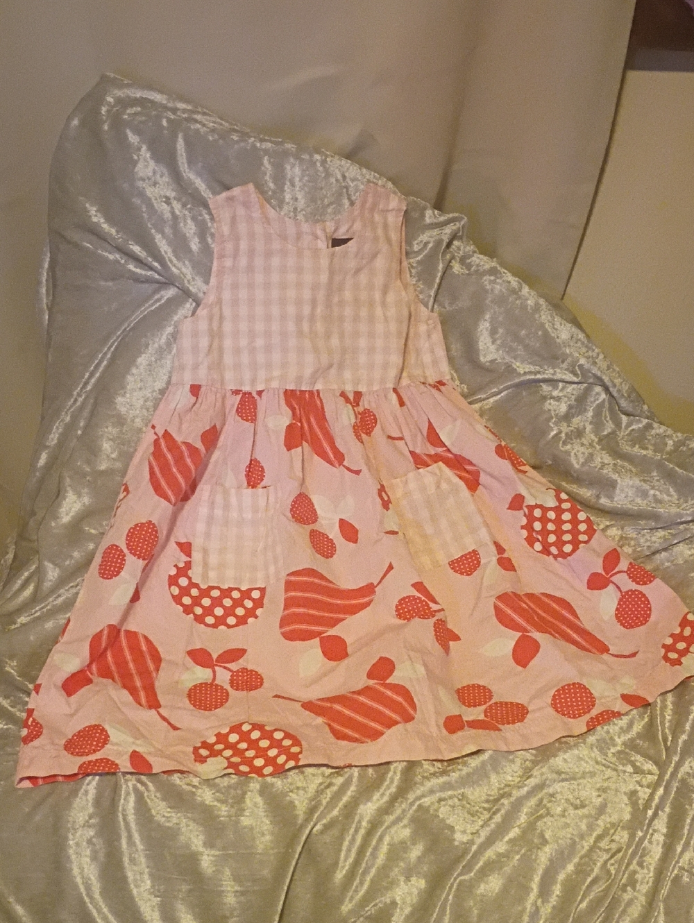 Boden Pink and Coral Girls' Sleeveless Patterned Dress